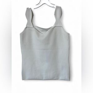 Elie Tahari Women's Sleeveless Scalloped Sweater Tank Top White Size Medium NWT